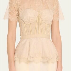 Jonathan Simkhai Cream Lace Blouse